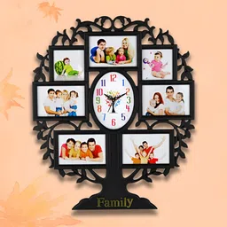Attractionz Black and White Oval Textured Analogue Contemporary Wall Clock-image-3