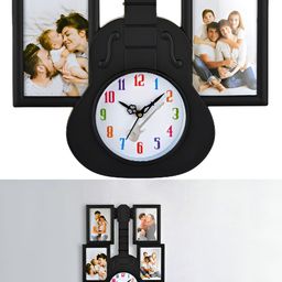 Attractionz Black & White Textured Round Shaped Contemporary Wall Clock-image-93