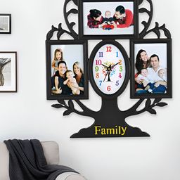 Attractionz Black Oval Textured Analogue Wall Clock-image-100