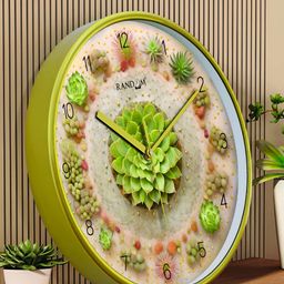 RANDOM Green & Gold-Toned Printed Contemporary Wall Clock-picture-46