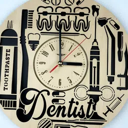 QEZNEF Beige & Black Textured Wooden Round Contemporary Wall Clock-14