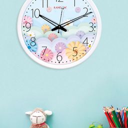 RANDOM Blue & White Printed Analogue Contemporary Round Wall Clock-45