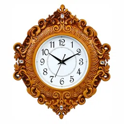 Attractionz Beige Textured Analogue Round Wall Clock-image-95