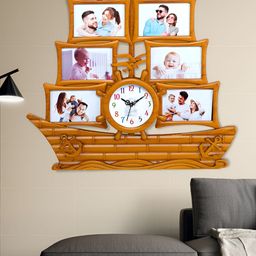 Attractionz Beige Round Shaped Contemporary Wall Clock-image-8