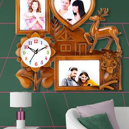 Attractionz Beige & White Round Textured Analogue Contemporary Wall Clock-image-90
