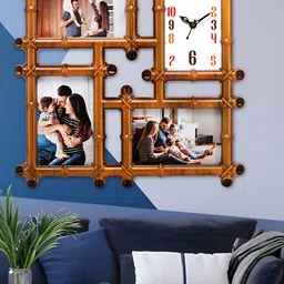 Attractionz Beige Rectangle Shaped Analogue Wall Clock-picture-7