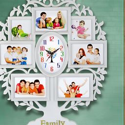 Attractionz White & Red Textured Oval Shaped Contemporary Wall Clock-13