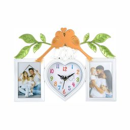 Attractionz White and Green Oval Analogue Contemporary Wall Clock-image-90