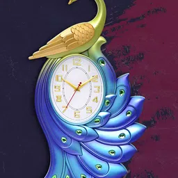 Attractionz Blue Textured Oval Contemporary Wall Clock-image-99