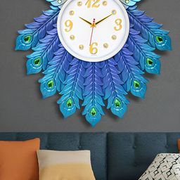 Attractionz Blue & Lime Green Round Shaped Traditional Analogue Wall Clock-4