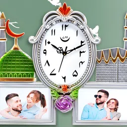 Attractionz Silver-Toned Contemporary Oval Wall Clock-18