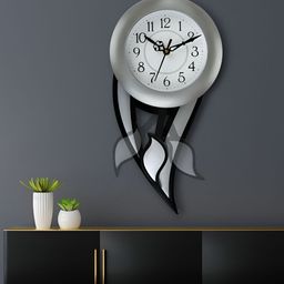 Attractionz Silver-Toned Contemporary Round Wall Clock-15