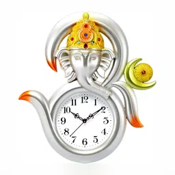 Attractionz Silver-Toned Textured Round Analogue Wall Clock-15