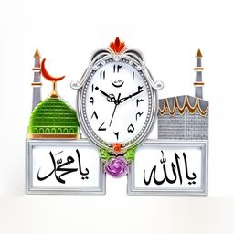 Attractionz Silver-Toned & Green Oval Textured Analogue Contemporary Wall Clock-11