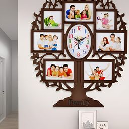 Attractionz Brown & White Oval Acrylic Contemporary Wall Clock-image-87