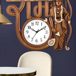 Attractionz Brown Round Contemporary Wall Clock-45