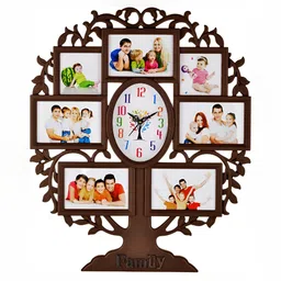 Attractionz Brown & White Textured Oval Contemporary Wall Clock-picture-13