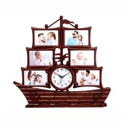 Attractionz Brown & White Textured Round Shaped Contemporary Wall Clock-image-72