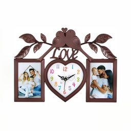 Attractionz Brown Abstract Shaped Textured Analogue Wall Clock-11