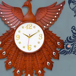Attractionz Brown & White Textured Round Shaped Contemporary Wall Clock-image-69