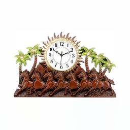 Attractionz Brown & White Textured Contemporary Round Shaped Wall Clock-image-10
