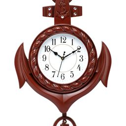 Attractionz Brown & White Textured Round Shaped Contemporary Wall Clock-image-70