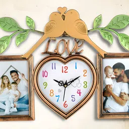 Attractionz Beige & White Heart Shaped Contemporary Analogue Wall Clock-image-62