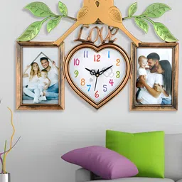 Attractionz Copper Toned & Green Round Analogue Wall Clock-9