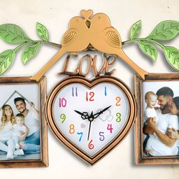 Attractionz Copper Toned Heart Shaped Textured Contemporary Wall Clock-picture-14