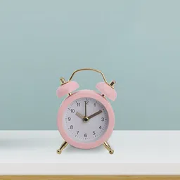 Home Centre Casablanca Pink & White Printed Contemporary Table Clock-5