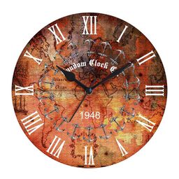 RANDOM Rustic Sparkling Brown & Beige Printed Contemporary Wall Clock image 2