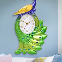 Attractionz Green & White Oval Textured Contemporary Wall Clock-image-67