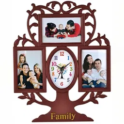 Attractionz Brown & White Textured Oval Shaped Contemporary Wall Clock image 5