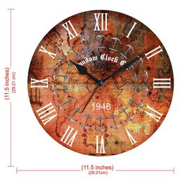 RANDOM Rustic Sparkling Brown & Beige Printed Contemporary Wall Clock image 5