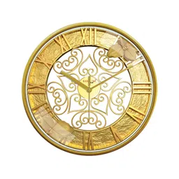 RANDOM White & Gold-Toned Textured Analogue Wall Clock-picture-55