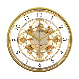RANDOM White & Beige Printed Analogue Wall Clock-24