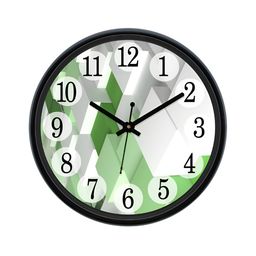 Aura White & Green Textured Analogue Wall Clock image 1