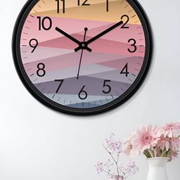Aura Grey & Pink Textured Analogue Wall Clock image 2
