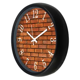 Aura White & Rust Textured Round Analogue Wall Clock image 3