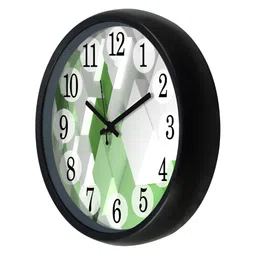 Aura White & Green Textured Analogue Wall Clock image 3