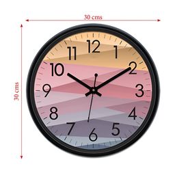 Aura Grey & Pink Textured Analogue Wall Clock image 5