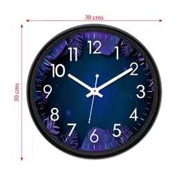 Aura Blue & White Textured Round Analogue Wall Clock image 5