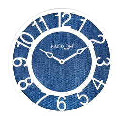 RANDOM Blue & White Printed Contemporary 20 cm Table Cum Wall Analogue Clock-image-83