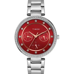 Timex Women Brass Embellished Dial & Stainless Steel Straps Analogue Watch TWEL18704-image-46