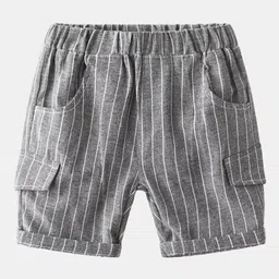 StyleCast Grey Boys Striped Cargo Shorts-image-0