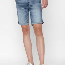 AMERICAN EAGLE OUTFITTERS Men Washed Pure Cotton Denim Shorts-picture-9