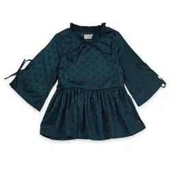 Gini and Jony Girls Polka Dots Printed Pure Silk Long A-Line Top-image-63