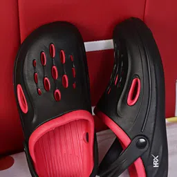 HRX by Hrithik Roshan Men Black & Red Self Design Clogs-image-81