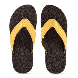 United Colors of Benetton Men Brown & Yellow Rubber Thong Flip-Flops-picture-30