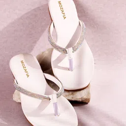 MOZAFIA Embellished T-Strap Flats-33